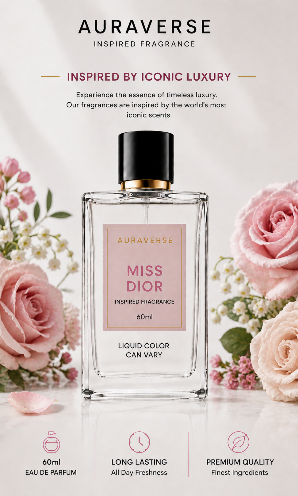 Auraverse Inspired Fragrance – Miss Dior (60ml)
